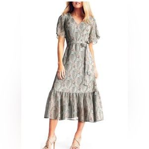 Ridley London “Virginia MIDI” Silk Chiffon Dress